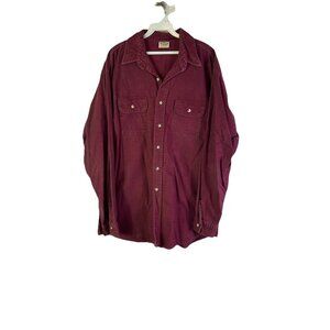 Vintage 90s FiveBrother Chamois Cloth Flannel Button Shirt Red Faded
